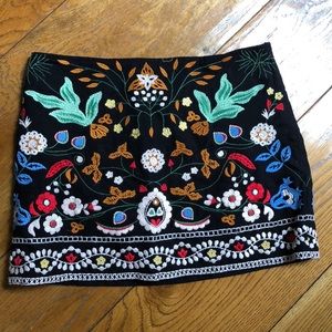Zara Embroidered Skirt Small